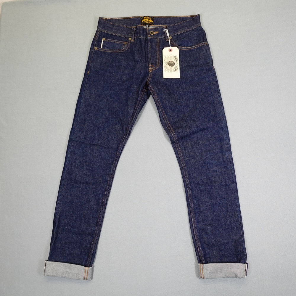 Brave Star Jeans Mens 30 Blue The Regular Taper Cone Mills Selvage Denim B0105